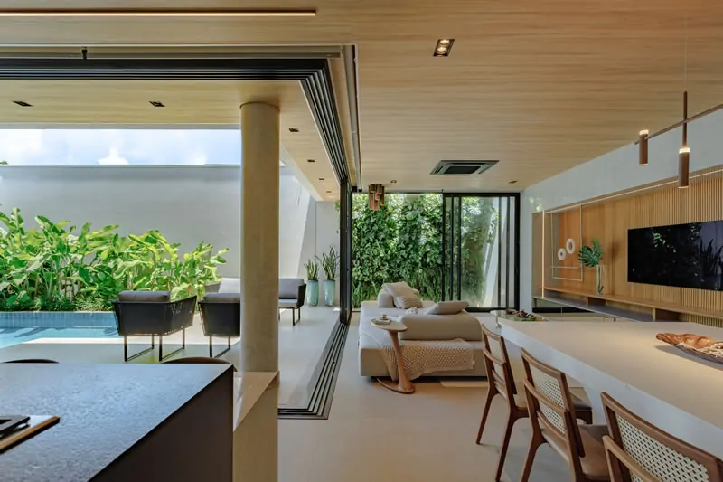 Teto Vinílico como elemento de integração e conforto - WOOD3