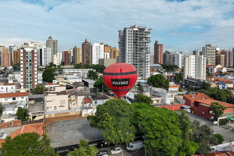 Balão revela vista que apartamentos terão em bairro nobre de Campinas - essential2